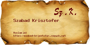 Szabad Krisztofer névjegykártya