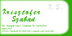 krisztofer szabad business card